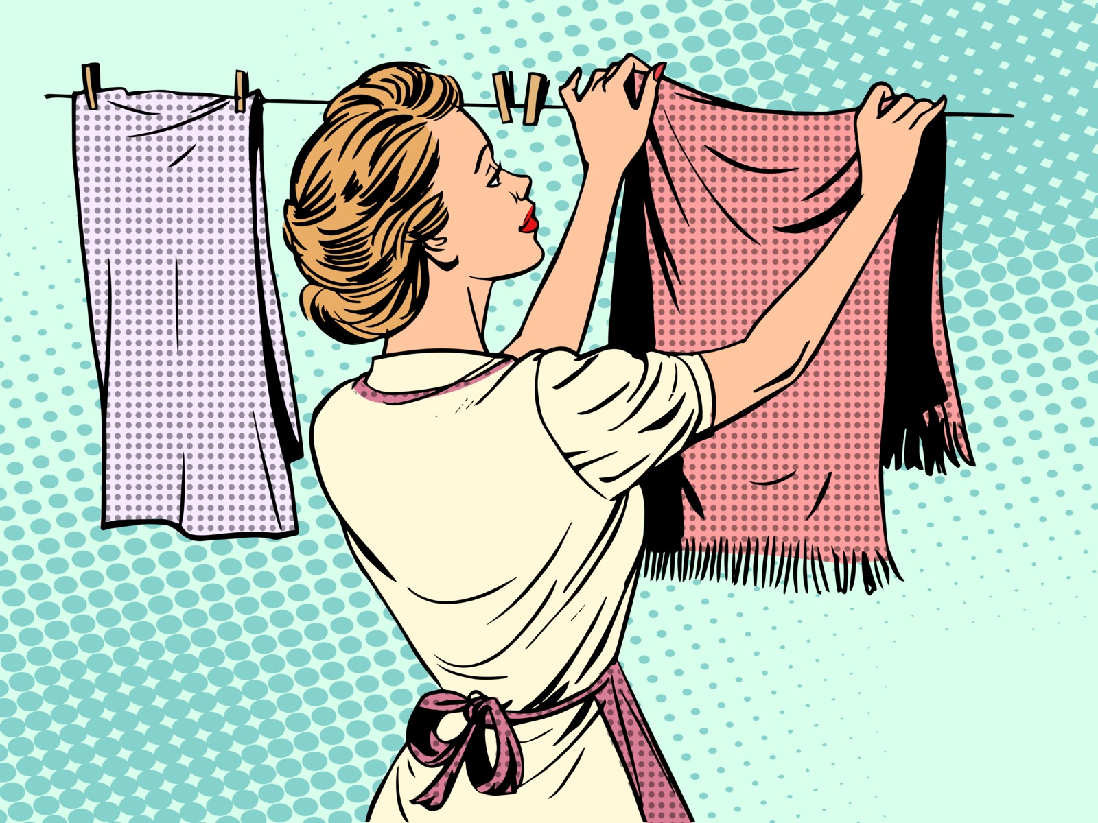 woman-hangs-clothes-after-washing